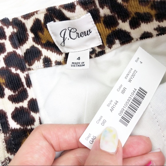 New J. Crew Buckle Mini Skirt in Leopard Corduroy - Picture 4 of 12